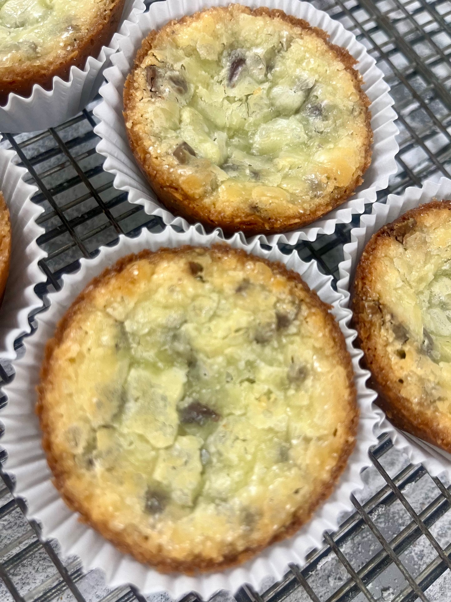Six Chocolate Chip Gooey Butter Cupcakes